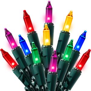 Joiedomi Multicolor Christmas String Lights, 100 Count 21.4FT Christmas Fairy Tree Lights Plug in for Indoor Outdoor Xmas Decorations Patio Holiday Theme Party Yard House, Green Wire