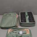 Extra Large Nail Polish Organizer Case Holds 86 to 100+ Bottles Nail Polish & Nail Lamp, Nail Supplies Storage Carrying Bag with 2 Removable Pouches, Portable Nail Tech Travel Box (Green, 86 Slots)