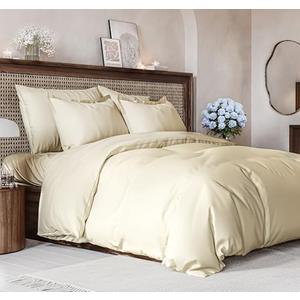 Duvet Cover Full Size Set - Extra Soft Full Size Easy Care and Fade Free w/Zipper Closures & Ties - Comfy Breathable Bedding (Off White) Pack of 1
