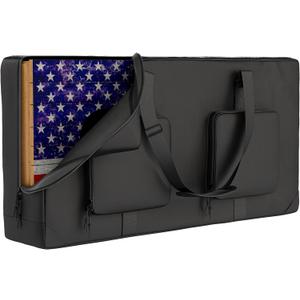 MUCITAGF Cornhole Carrying Case Fits 4' x 2' Regulation Size Board, Heavy-Duty 600D Cornhole Boards Bag with Protective Padded Foam and Extra Pockets for Cornhole Outdoor Games