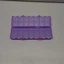 Foldable Pill Organizer 2 Times a Day w/Etched Labels -Dual Protection & Portable Weekly AM PM Pill Box, 7 Day Medicine Container, Large Travel Pill Case for Daily Supplement Vitamin -Clear Purple