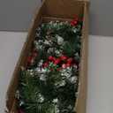 WSTPUPU 32 Pcs Artificial Pine Picks 6.5inch Christmas Simulation Pine Needle with Red Berries Pinecones for Flower Arrangements Wreaths Christmas DIY Gift XmasTree Decorations