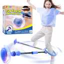 JOYIN Blue Ankle Skip Ball with Flashing Lights, Toy for Kids Indoor & Outdoor, Flashing Swing Ball Foldable Sports Toy, Birthday Gifts for Kids 3 4 5 + (Sapphire)