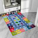 Interactive Kids Play Carpet 2.6x3.9 Feet, Slip-Resistant Area Rug with ABCs & Numbers, Thick Floor Mat for Children's Play Area, Soft Nursery Rug for Play Activities