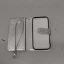 Varikke for iPhone 17 Wallet Case Compatible with Magsafe with RFID Blocking Card Holder for Women, Glitter Leather Wrist Strap Magnetic Flip Detachable Phone Case for iPhone 17 6.3", Silver