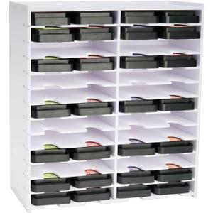 Krafetto 26 Grids Ink Pad Storage Rack, Wall-mountable Stamp Pad Organizer Holder Compatible with 3" x 3" Ink PadsGrid Size 6.2" W  3" D  0.8" H