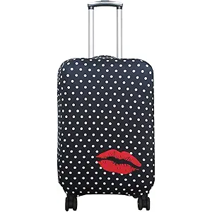 Explore Land Travel Luggage Cover Suitcase Protector Fits 23-26 Inch Case (Polkadot, M)
