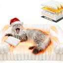 Cat Bed, Cat Beds for Indoor Cats, Winter Self Warming Pet Sofa Bed, Washable Medium Pet Bed for Puppy and Small to Large Kitten with Anti-Slip Bottom, Fits Up to 65lbs Pets (24"L x 18"W x 10"Th)