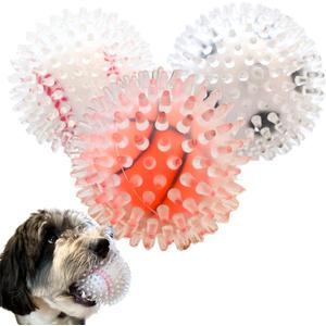 Puppy Party 3.5" Squeaky Spiky Dog Balls 3 Pack - Premium Durable Non-Toxic Rubber, Double Layered for Added Toughness, Great for Medium to Large Dogs