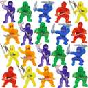 ArtCreativity Mini Ninja Figurines, Pack of 48, Assorted Colors Plastic Action Figures, Little Ninja Warriors in Assorted Poses, Cool Cupcake Topper, Goodie Bag Fillers & Party Favors for Kids