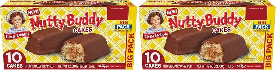 Little Debbie Nutty Buddy Cake Big Pack, 12.68 Oz Box (Pack of 3), Best By: MAY 11 2026