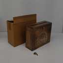 Wedding Card Box with Card Slit and Lock 12"X10"X4.5"- Gift Wishing Well Card Box for Weddings, Receptions, Birthdays, Graduations, Baby Showers, Honeymoon Funds WBKH (Burnt)