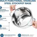 2 Tier Steamer Pot with Lid, 4 Quart Stainless Steel Food Steamer for Cooking, Multipurpose for Vegetable, Dumpling, Sauce, Pasta