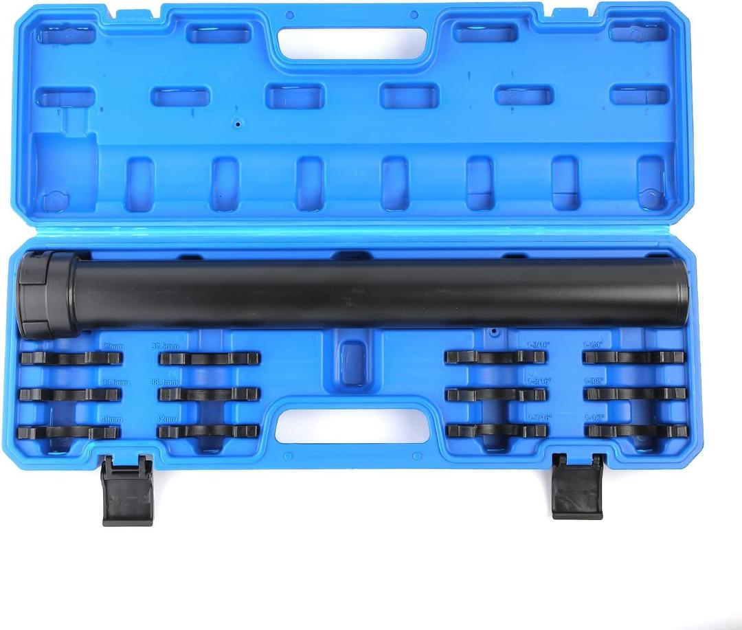 Inner Tie Rod Removal Tool, Master Inner Tie Rod Tool Set with 12 Crowfoot Adapters & 1/2 Inch Drive Tube for Tie Rods Remove & Install Suitable for Domestic & Import Cars