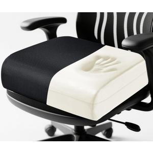 MINUPWELL 6" Extra Thick Office Chair Cushion, 2 Layers Memory Foam Adult Booster Seat Cushion, Thick Wheelchair Cushions, Thick Adult Booster seat Chair Cushion for Car Seat - 18x16x6in -（Black）