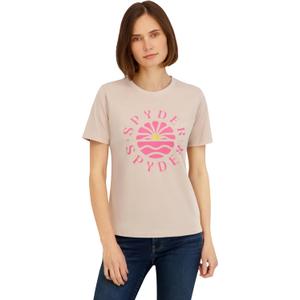 Spyder Women's Retro Sunset Graphic Short Sleeve Tee T-Shirt (Beige, M)