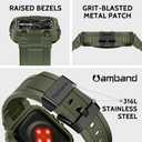 amBand Compatible with Apple Watch Series 9/8/7/6/5/4 & SE 3/2/1 41mm/40mm Band Case for Men, M1 Sport Rugged Case with Strap Military Protective Cover Bumper for iWatch 41/40 mm - Army Green
