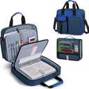 YARWO 2PCS Zipper Binder Bag Set, 3 Ring Binder with Multi Pockets & Straps