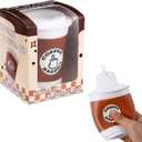 5 x BILLMOSS Pop Up Finger Gag Gifts, 4 Inch Fake Coffee Cup Christmas White Elephant Gifts for Adults, Funny Office Prank for Men, Surprise Squeeze Joke for Coworkers, Family and Friends