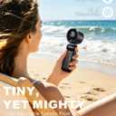 Portable Handheld Turbo Fan - 5 Speed Mini Personal Fan with Strong Airflow, Foldable 3 in 1 Rechargeable Battery Operated Travel Essentials Hand Fans for Indoor/Outdoor Use, Black