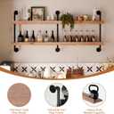 Bar Shelves, Wall Mounted Wine Rack, Weathered Brown, 60 Inch