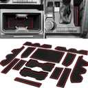 3D Cup Holder Inserts for 2024 2025 2026 Toyota Tacoma(4th Gen) Double Cab Accessories Center Console Mat, Non-Slip Custom Door Pocket Liners (14pc, Red)