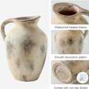 Vintage Pitcher Vase, 9.7 inch Handcrafted Decorative Ceramic Vase for Home, Dining Table, Bathroom, or Bookshelf Accents