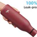Insulated Water Bottle with Strap,18 oz Double Wall Stainless Steel Vacuum Bottles Metal Water Flask,Brick Red