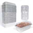 Disposable Loaf Pans with Lids, 50 Pack, 8.5x4.5" Bread Pans, Food Storage Containers, Heavy-duty 2lb Aluminum Loaf Pans, Pastry Boxes, Perfect for Baking Storing and Street Treats Takeout