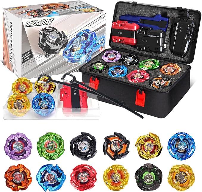 Gyro X Battling Blade Set, 12 Spinning Tops, 3 Launchers and 1 Grip with Storage Box, Kids Toys Birthday Gift Ideal for 6+ Years Old Boys