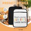 Lake Gifts Pot Holders with Pockets, Lake House Life Gifts for Women, Boat Waves Sun Rays Oven Pot Holders Heat Resistant Oven Mitts Hot Pads for Kitchen Baking Cooking