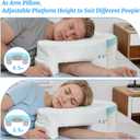 Side Sleeper Pillow With Arm Hole, Adjustable Heights Shoulder Pillow For Side Sleepers, Superior Support Memory Foam Arm Pillow Relieve Rotator Cuff Pain And Arm Numbness, Cooling Pillowcase