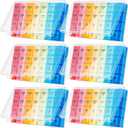 Hsei 6 Pack Weekly Pill Organizer Box 4 Times a Day 7 Day Waterproof Pill Case Big Medication Box Travel Daily Container for Vitamins Fish Oil Supplements