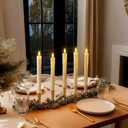 Homemory Real Wax LED Flameless Taper Candles with Remote Timer, 9.6 Inches Ivory Fake Candlesticks, Dripless Battery Operated Window Candle with 3D Flickering Flame for Fireplace Xmas Halloween
