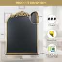 Vintage Magnetic Arch Chalkboard with Shelf - 18"x24" Decorative Wall Mounted Ornate Gold Framed Blackboard with Chalk, Clips & Cloth - Elegant Wedding Sign & Kitchen Menu Home Decor