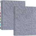Mublalbum 2 Pack Small 5x7 Photo Album Linen Cover Mini Brag Book Each Holds 52 Vertical Pockets for Artwork Postcards or Picture Storage (Gray)