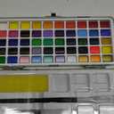 50 Colors Watercolor Paint Set with 6 Brushes, Portable Travel Water Color Kit with Carrying Case, Palette and Accessories, Non-Toxic Art Supplies Gift for Artists Adult Teen Kids Girls Boys
