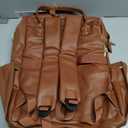 LOVEVOOK Leather Laptop Backpack for Women 18 inch,Travel Backpack Purse Nurse Teacher Backpack Computer Laptop Bag,Professional College Business Work Bags Carry On Backpack with USB Port,Brown