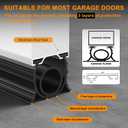 Garage Door Seals Bottom Rubber, with Aluminum Track Retainer Kit, 3-Sided Weatherproof Seal, Three Layers of Protection Available, Garage Door Bottom Seal 10 Ft, Easy to Install (Black)