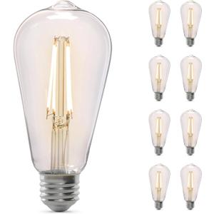 Feit Electric Vintage Exposed Filament Clear Glass LED ST19 with a Medium E26 Base Light Bulb - 60W Equivalent - 10 Year Life - 400 Lumen - 2100K Soft White - Dimmable | Original Vintage