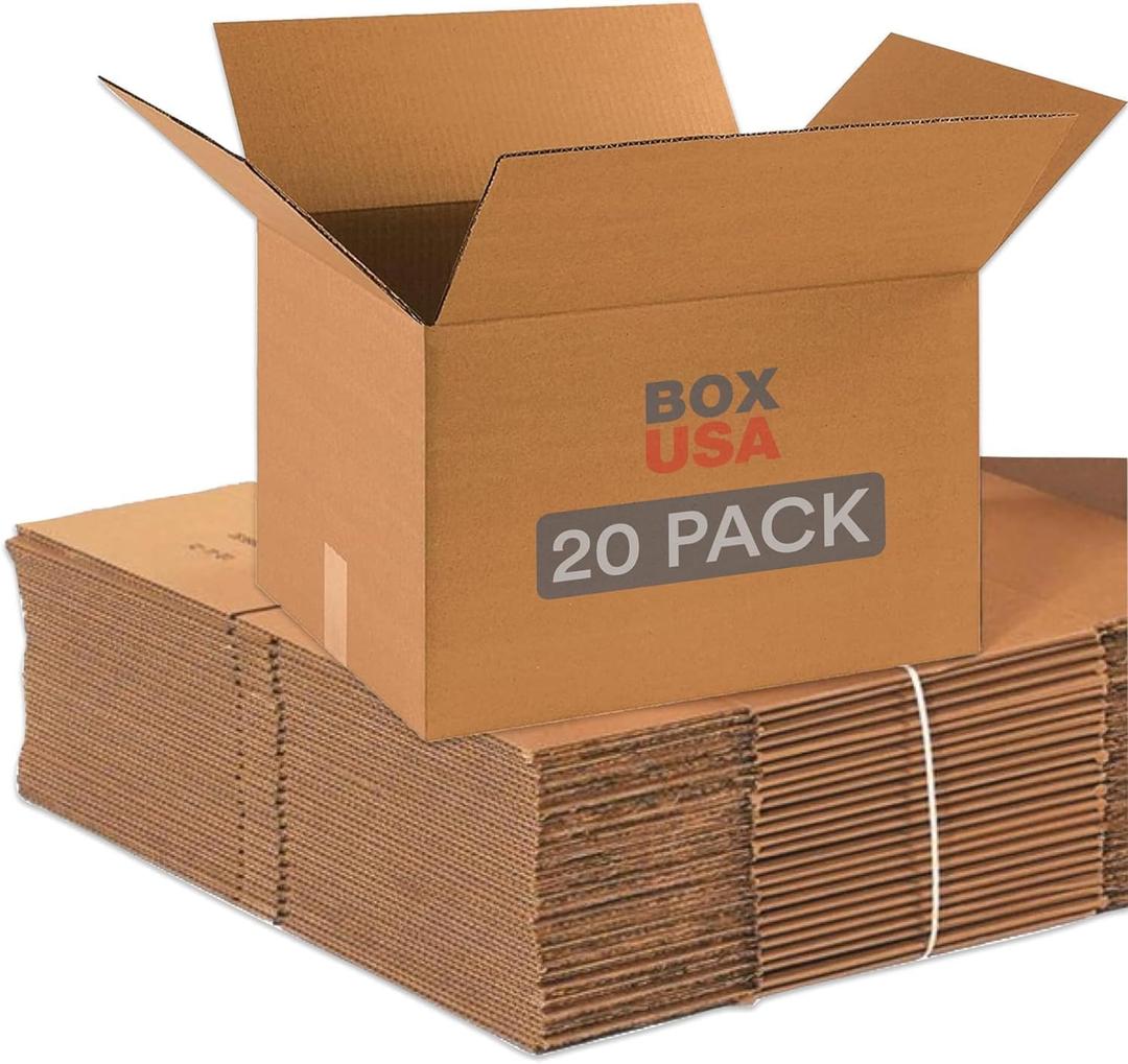 BOX USA Moving Boxes 18"L x 14"W x 12"H (20-Pack) Medium - Corrugated Cardboard Box for Shipping, Mailing, Packing, Packaging and Storage