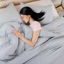 ROSGONIA Oversized King Comforter Light Gray, 3pcs (1 Grey Comforter & 2 Pillowcases), Soft Lightweight Oversized King Size Comforter Sets Bedding