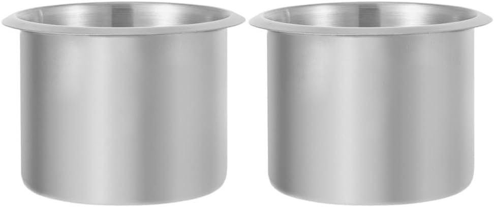 2 x 4pcs Single Stainless Steel Cup Holder, Silver Drop-in Anti-Spill Storage Solution or Replacement Item (8.00X8.00X5.60CM)
