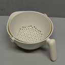 Multi Functional Draining Basket Double Layer Colander & Bowl for Pasta, Fruits & Vegetables Durable BPA-Free, Dishwasher Safe (Milky White)