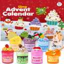 Advent Calendar 2025 - Christmas Countdown Calendars - 24 Days of Surprises with DIY Clay Slime Kit - Funny Toys Gifts for Kids Teens Girls Boys Toddler 4 5 6 7 8 9 10 11 12 Year Old