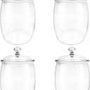 4 Pcs Candy Cookie Jar, 74 oz Clear Plastic Jars with Lids Apothecary Jars Candy Buffet Storage Containers Airtight Food Canister Home Organization for Kitchen Laundry and Party