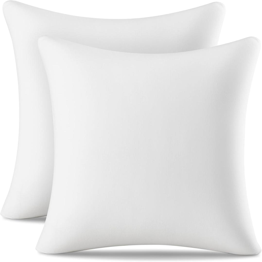AM AEROMAX 22 22 Pillow Insert (Pack of 2) Memory Foam Throw Pillow Insert Sham Square for Decorative Cushion Bed Couch Sofa Without Deform After Longtime Use (White)