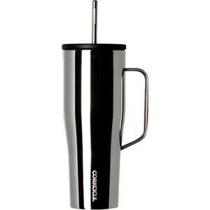 Corkcicle Cold Cup XL Insulated Tumbler with Handle, Lid, & Straw, Tungsten, 30 oz – Reusable Cupholder Friendly Water Bottle Keeps Drinks Cold 12hrs