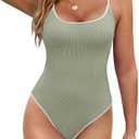 BMJL Women's One Piece Swimsuit Scoop Neck Slimming Bathing Suit High Cut Cheeky Swimwear M