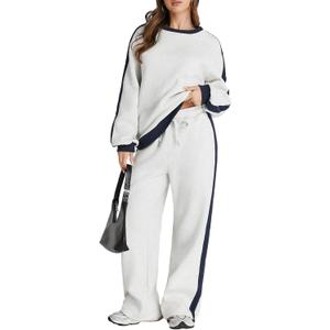 Herseas Womens Sweatsuits 2 Piece Outfits Fleece Lounge Sets Sweatshirts (Gray), Medium